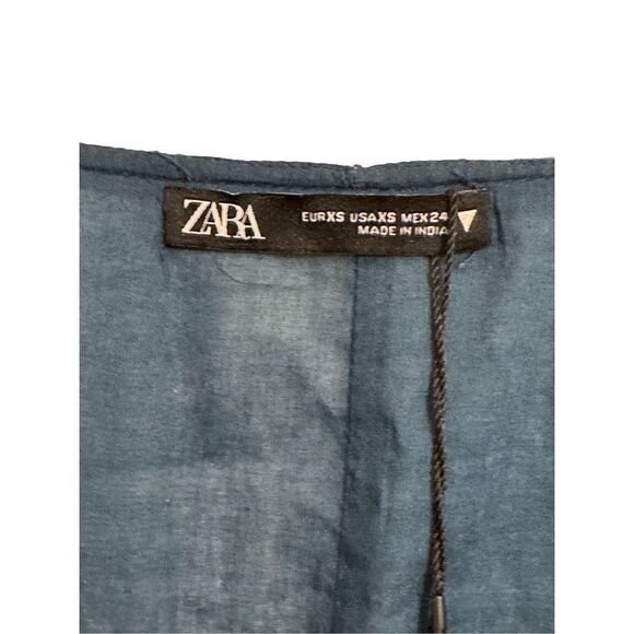 Zara Xsmall oversized Mini Tie-Dye Dress - Blue - Picture 14 of 16